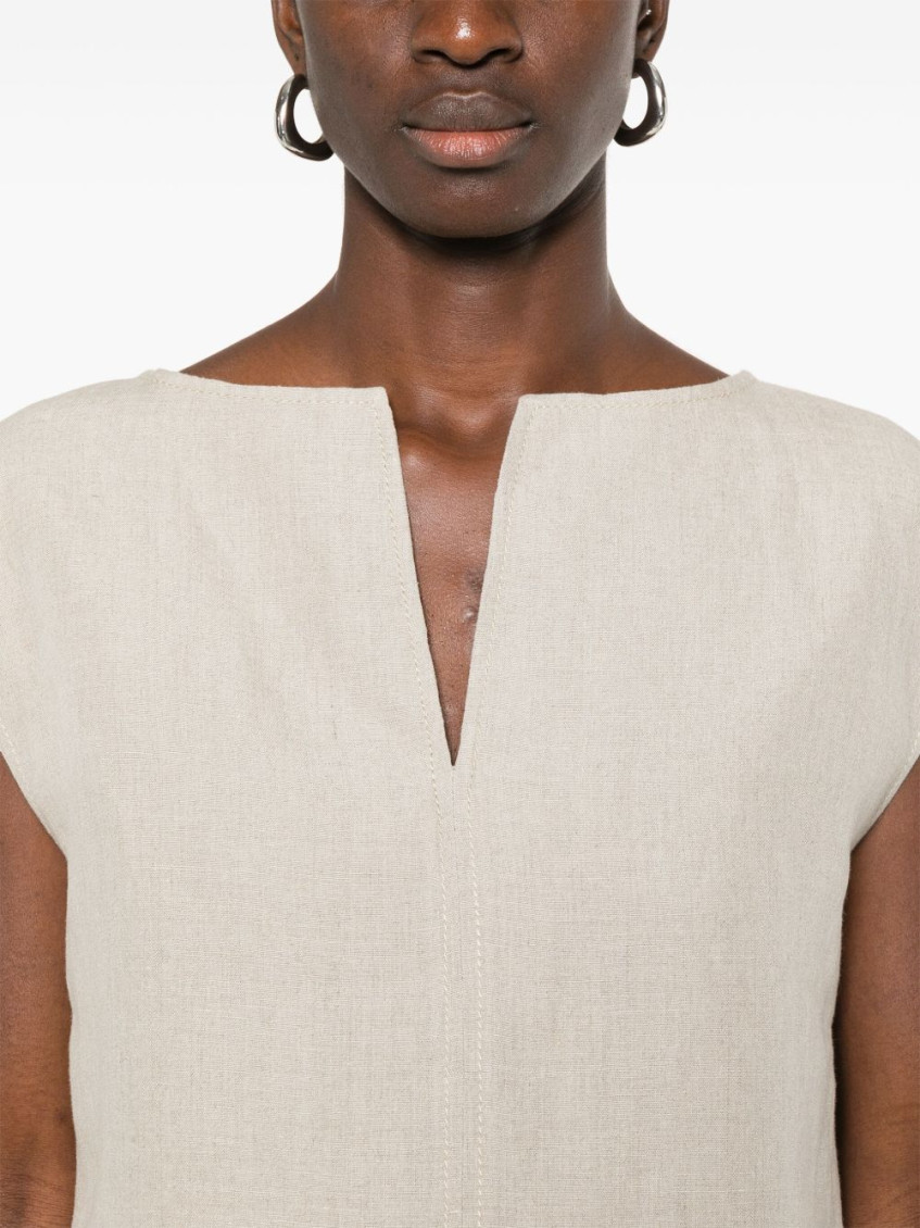 Beige Colimbo Sleeveless Top