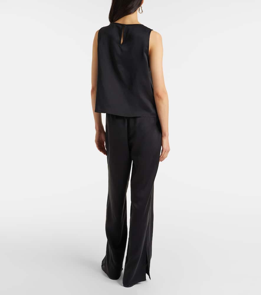 Loreto silk charmeuse wide-leg pants