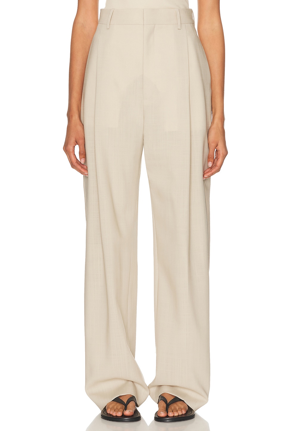 WARDROBE.NYC Mid Rise Trouser in Sand - Beige.  S also in