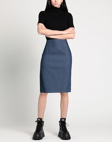 Woman Denim skirt Blue Size 10 Cotton, Polyester, Elastane