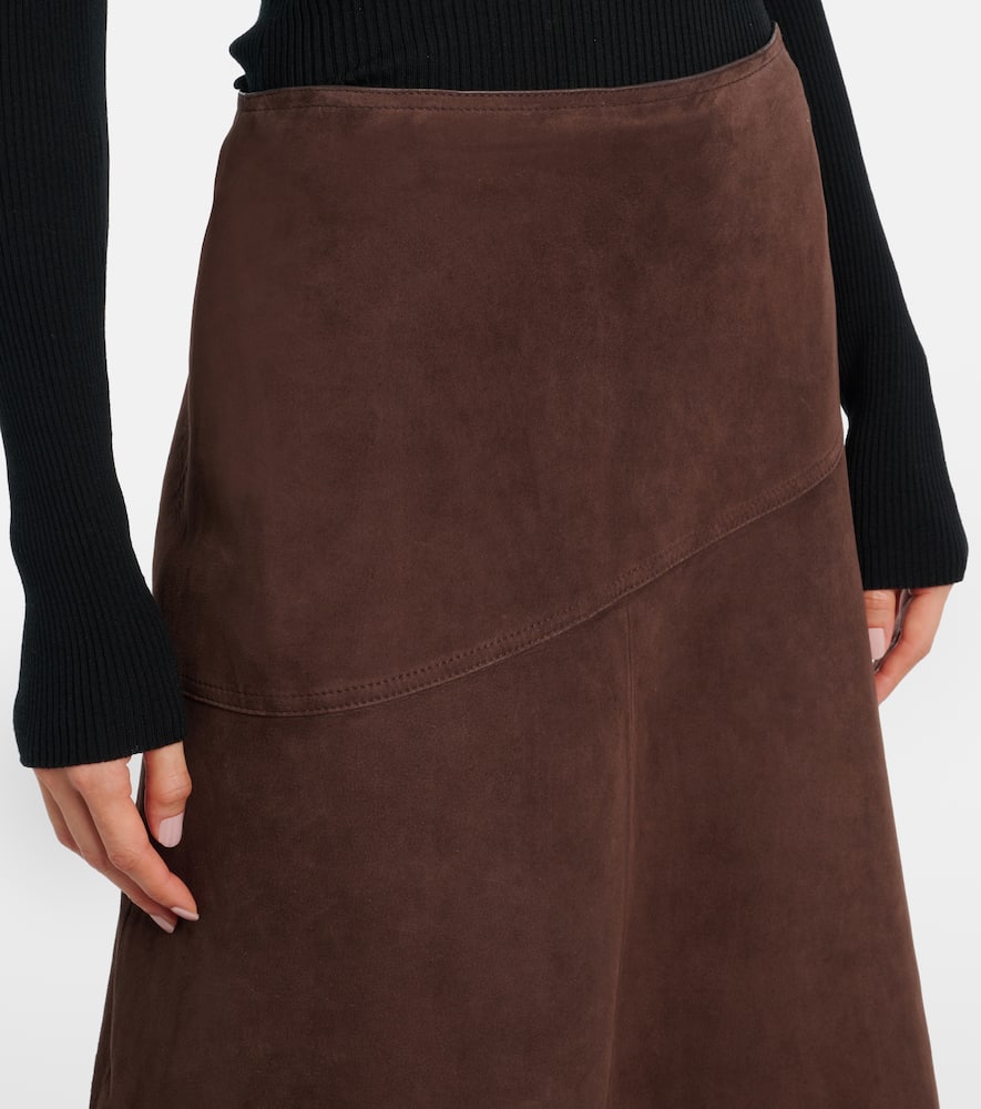 Suede midi skirt