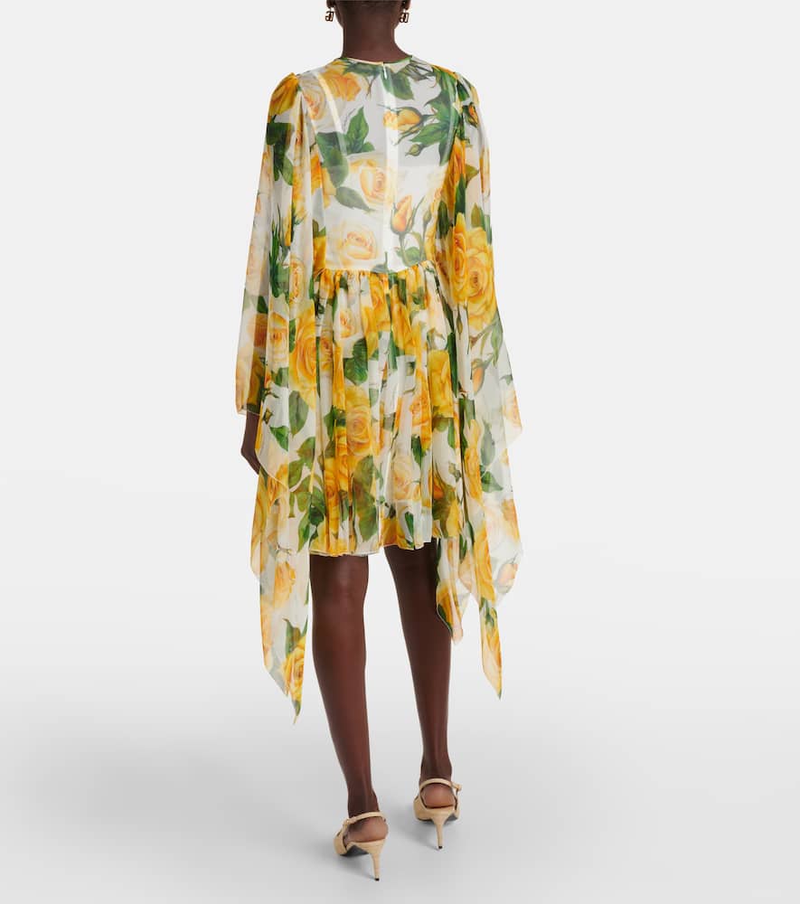 Floral silk chiffon minidress
