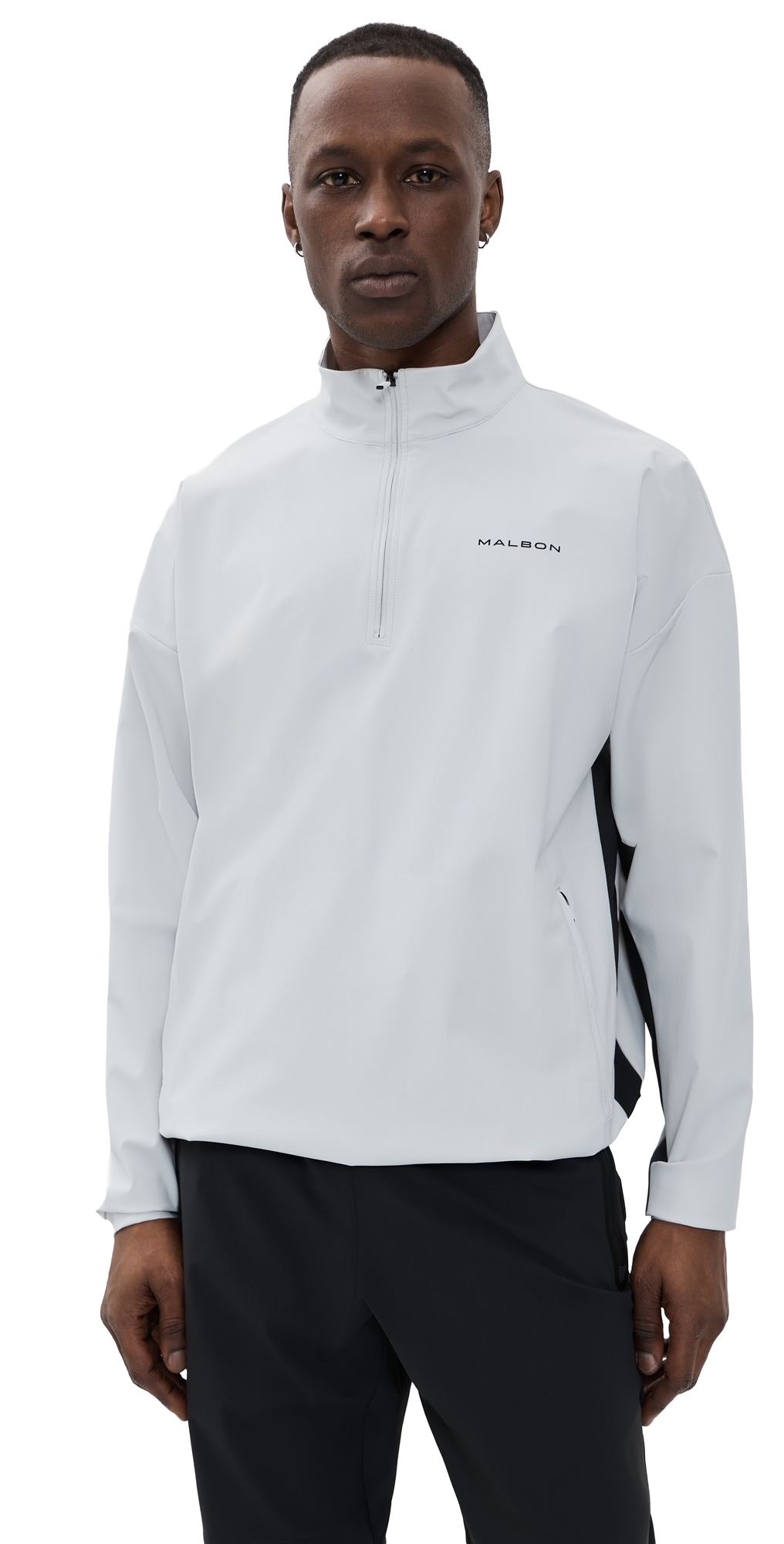 Performance Quarter Zip Shell Pullover SILVER / BLACK