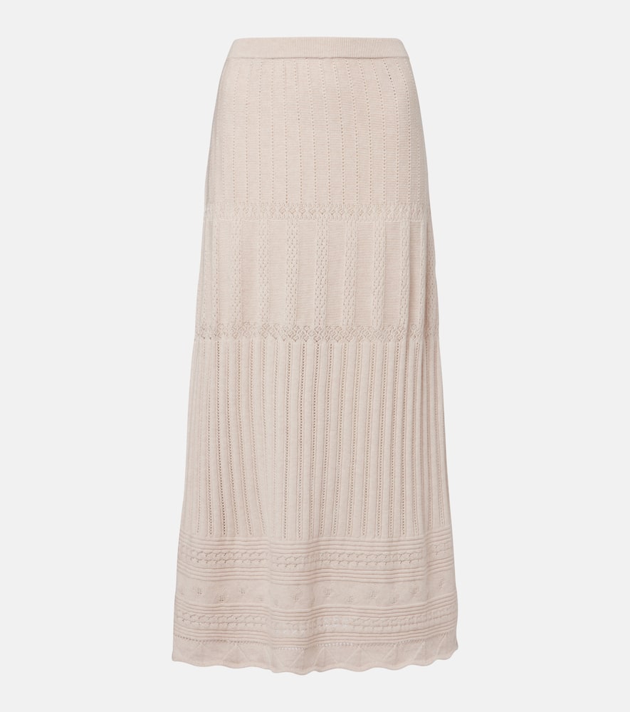 Rythmee pointelle wool and cashmere midi skirt