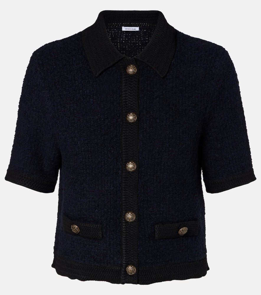 Cotton and wool-blend cardigan
