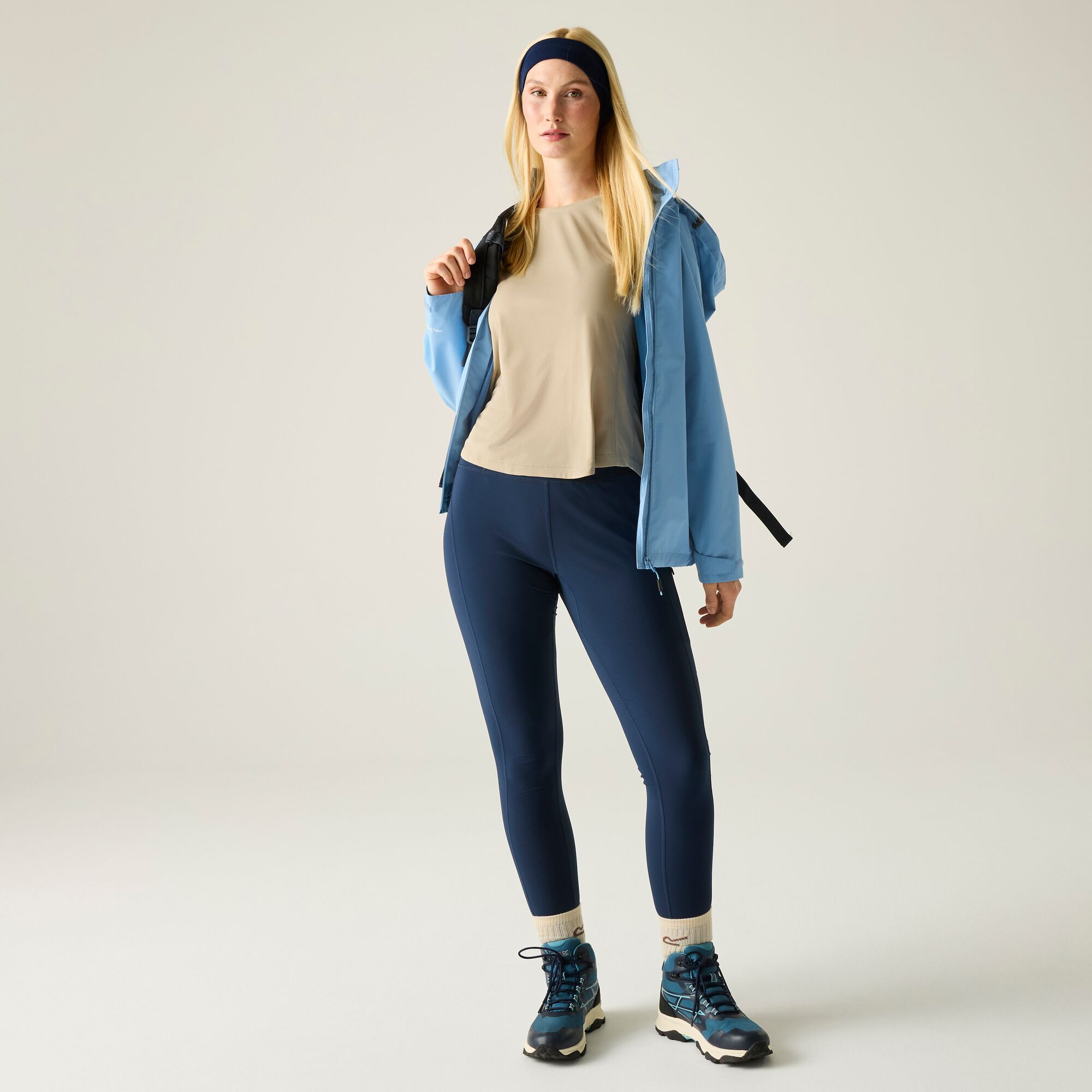 Regatta Daysha Ii Waterproof Hooded Shell Jacket In Light Blue