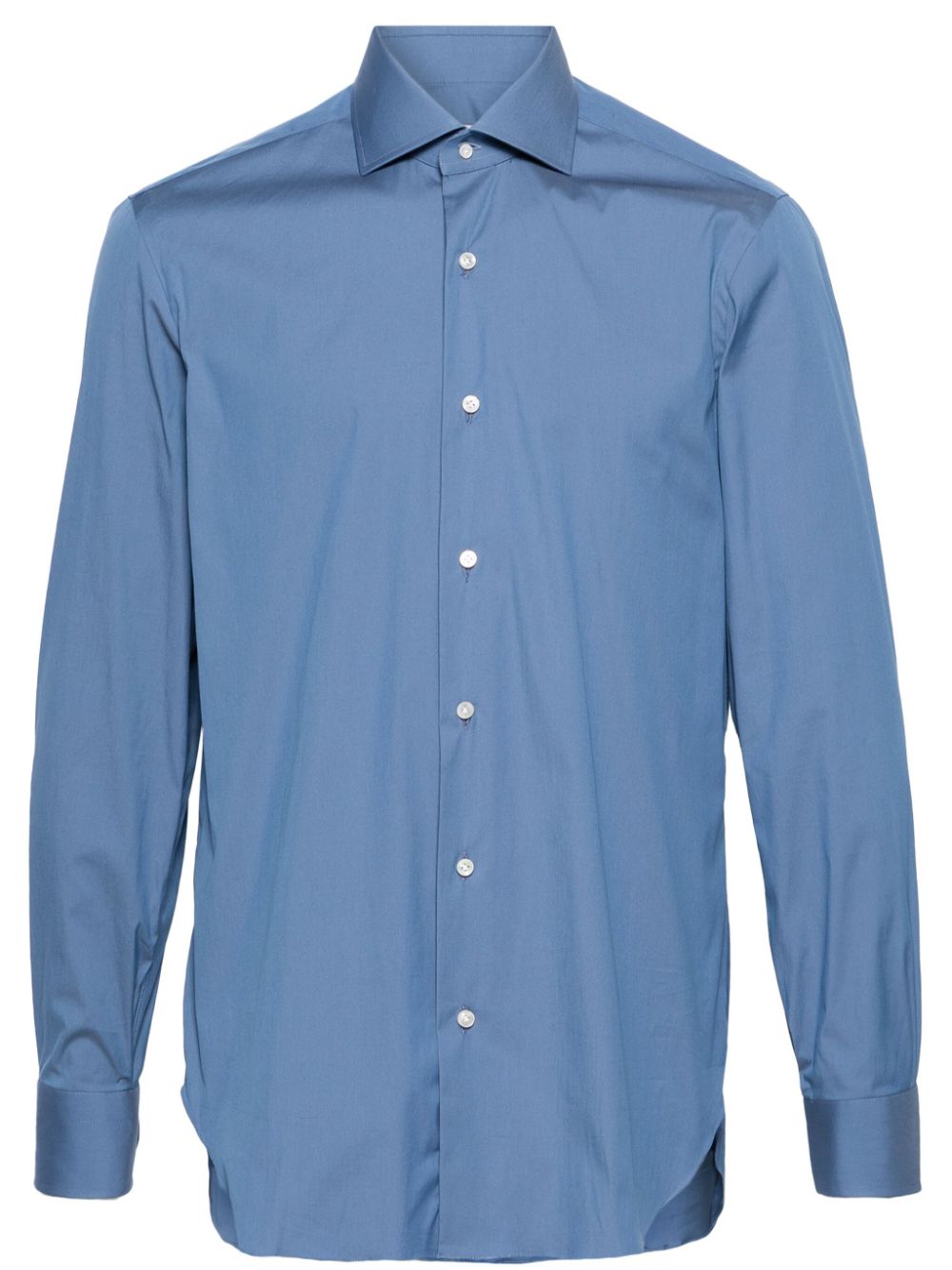 Poplin cotton-blend shirt - Blue