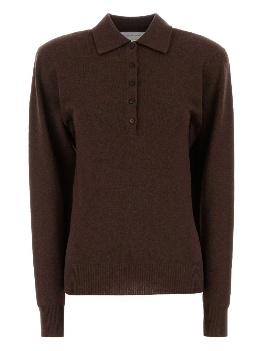 Long-sleeved polo top - Brown