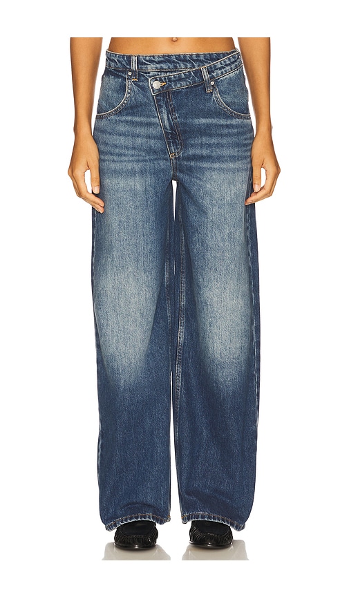 Seventy + Mochi Cross Over Lia Wide Leg Jeans in Blue. 24. Also