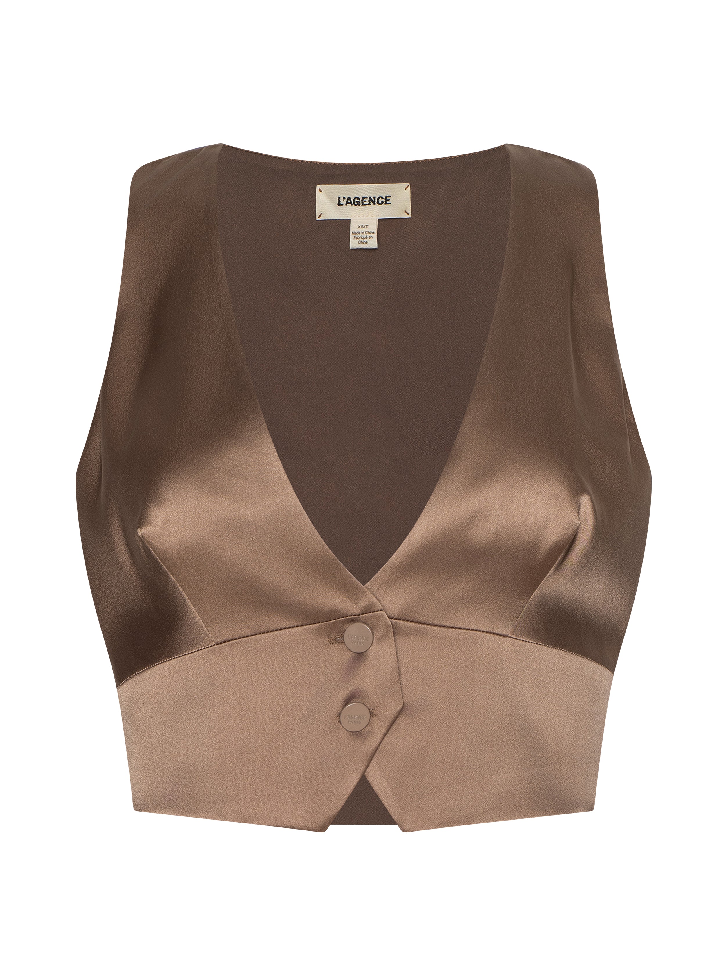 Devony Silk Vest In Portabella
