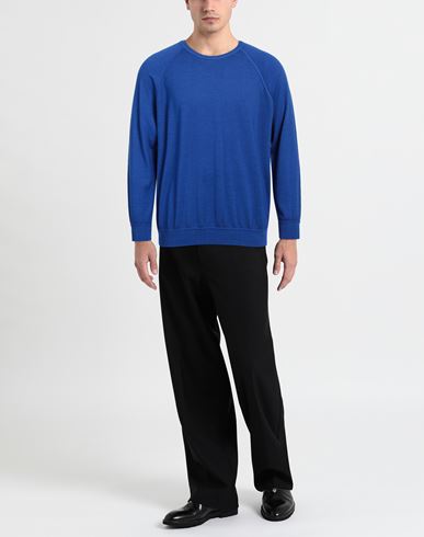 Man Sweater Bright blue Size 36 Super 140s Wool