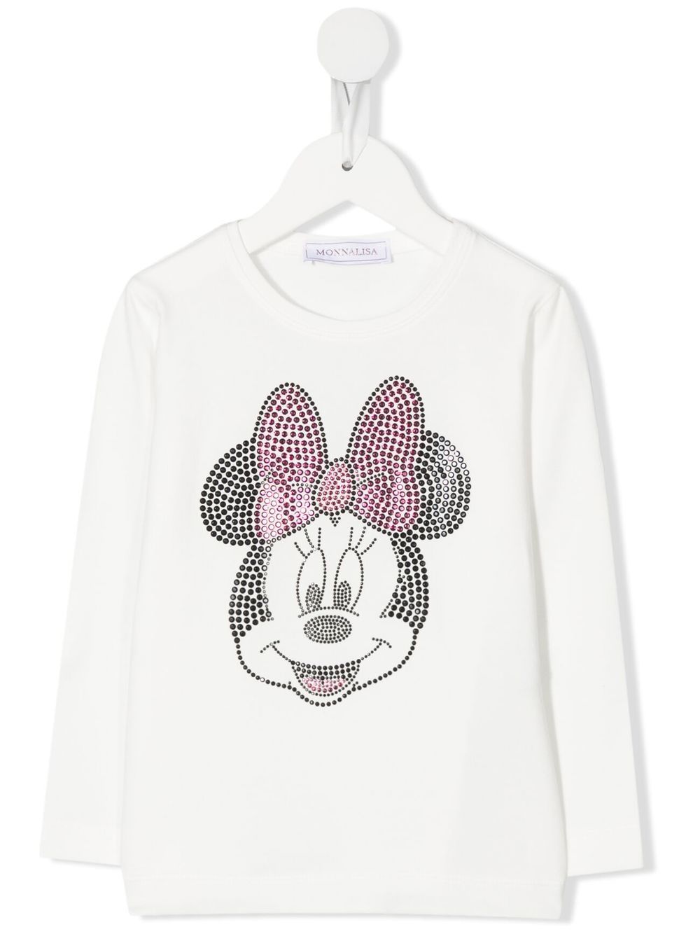 Minnie-motif rhinestone T-Shirt - White