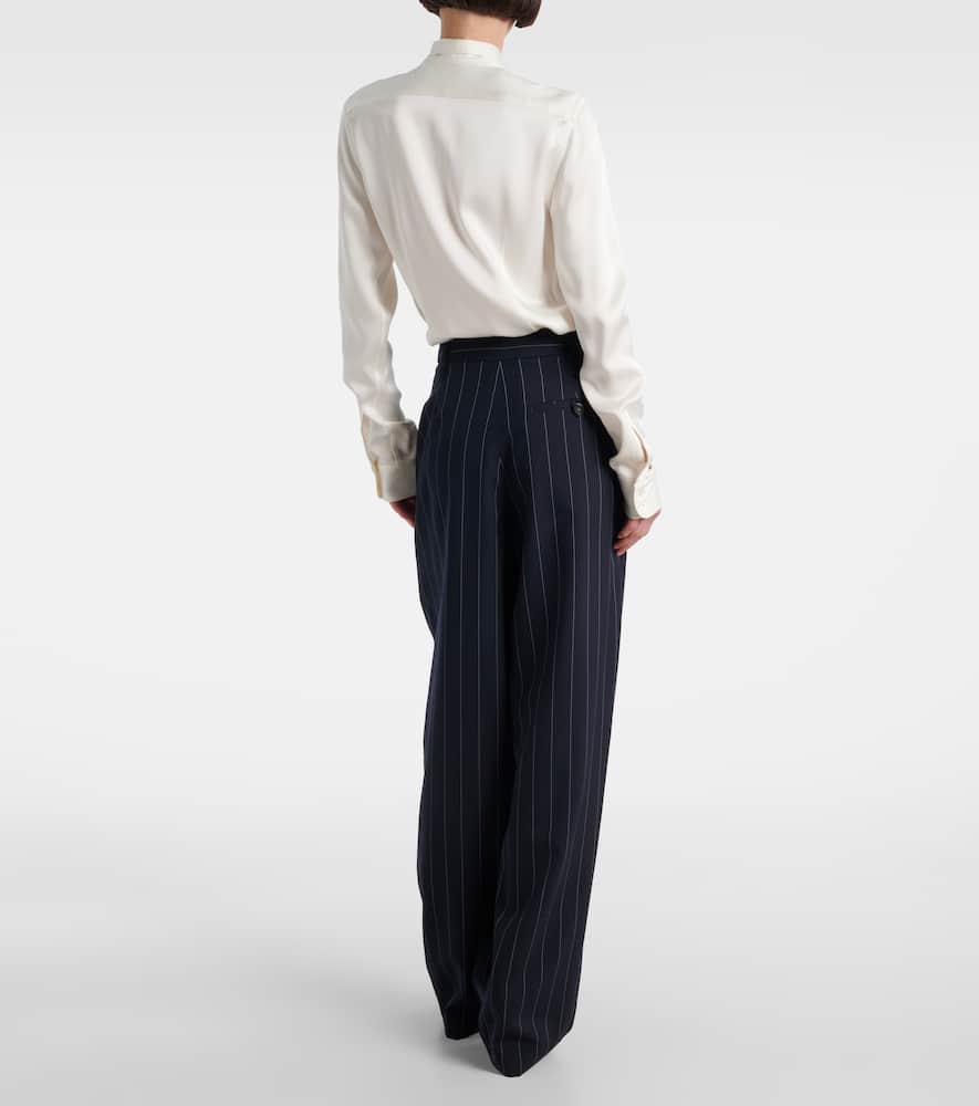 Pinstripe wool tapered pants