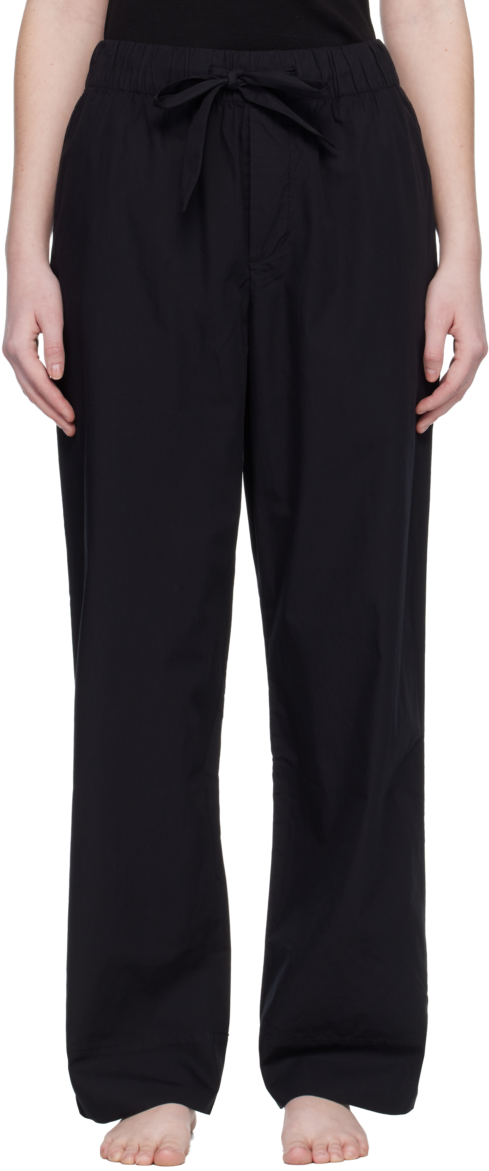 Black Poplin Pyjama Pants