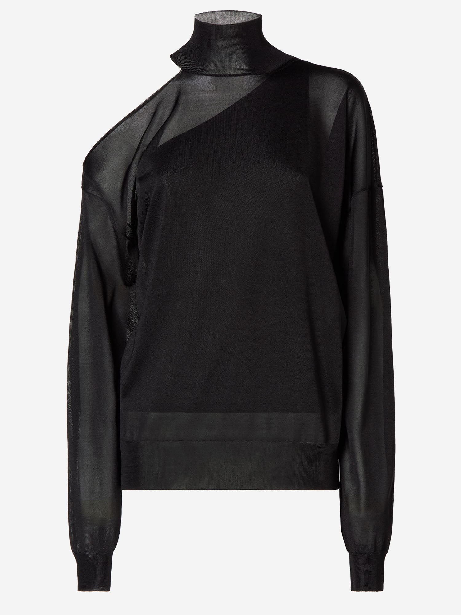 Silk Organza Sweater — Black