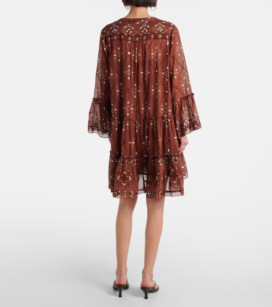 Sequined cotton minidress