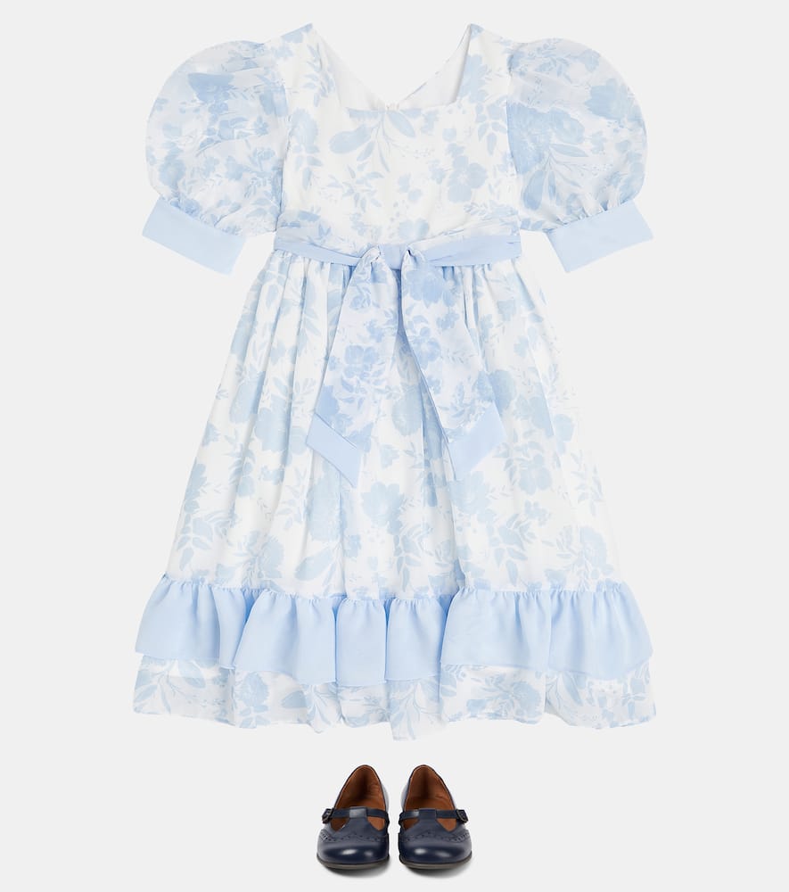 Patachou Bow-detail floral chiffon dress
