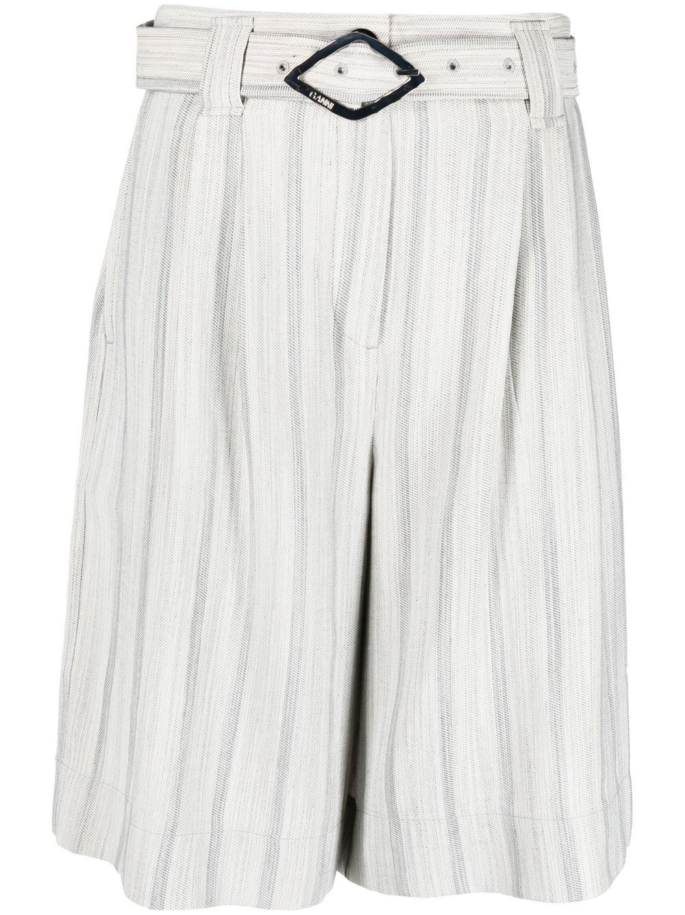 Knee-length belted shorts - Grey