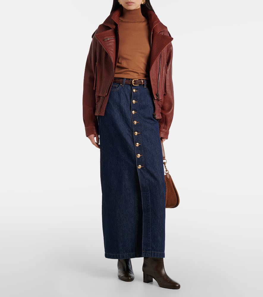 Denim maxi skirt