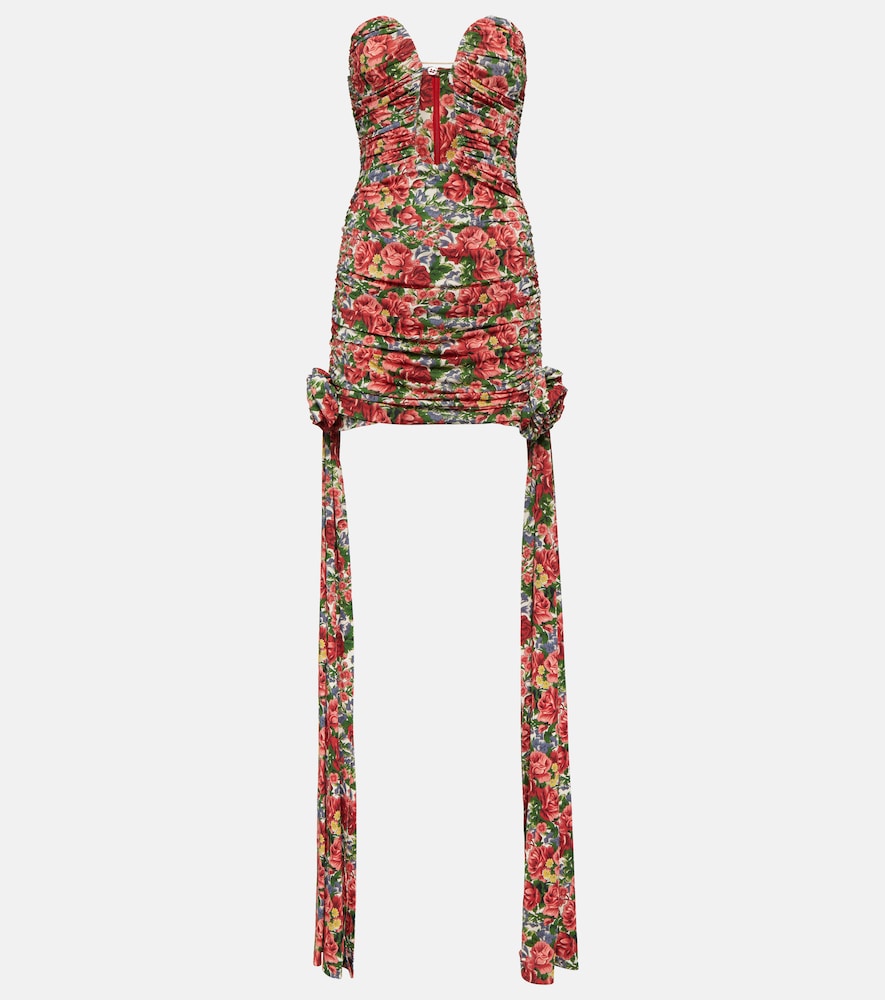 Floral ruched minidress