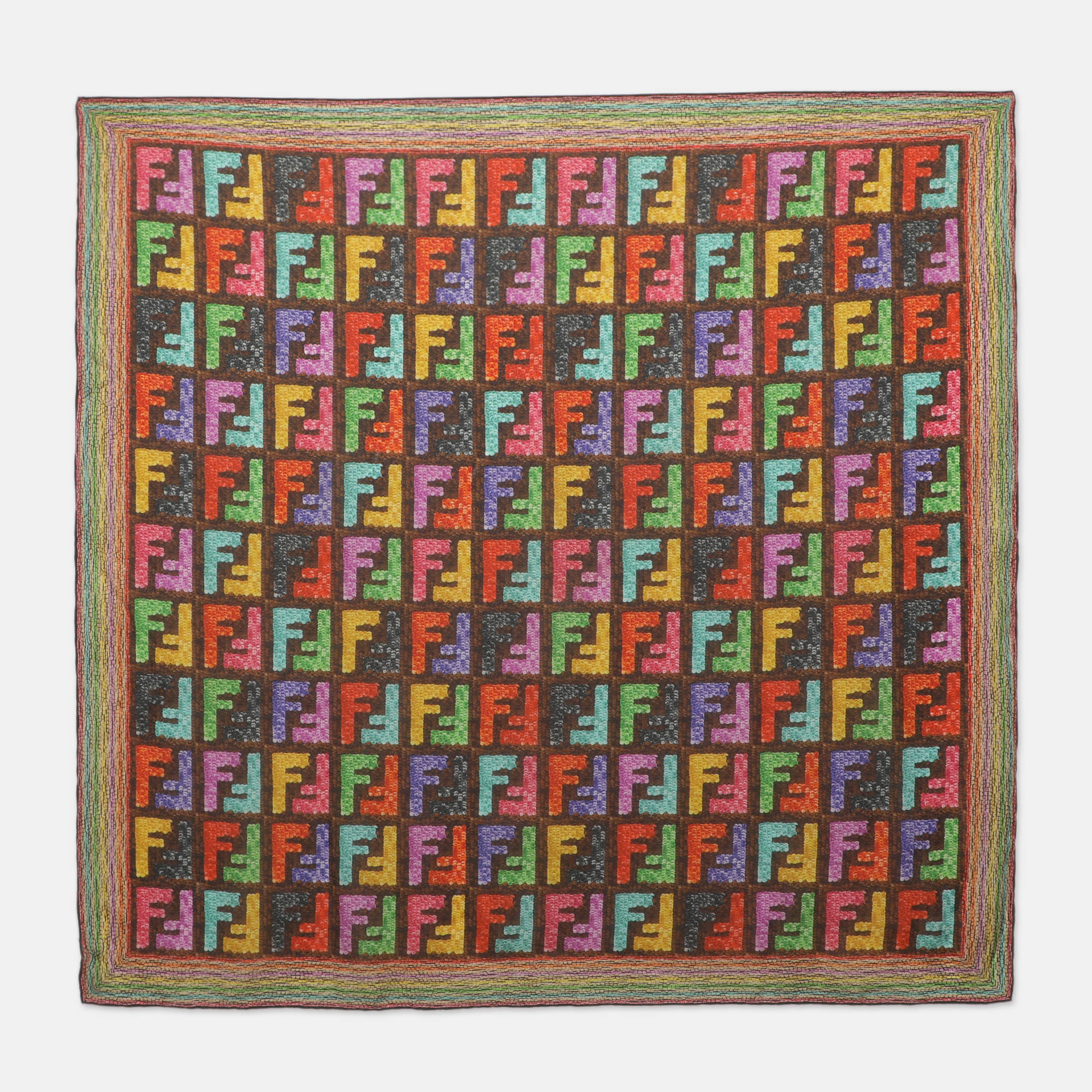 Fendi Multicolor FF Printed Chiffon Scarf
