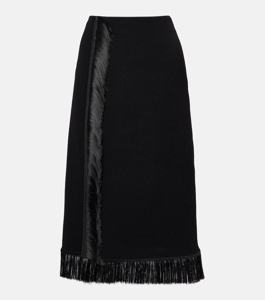 Fringed midi skirt