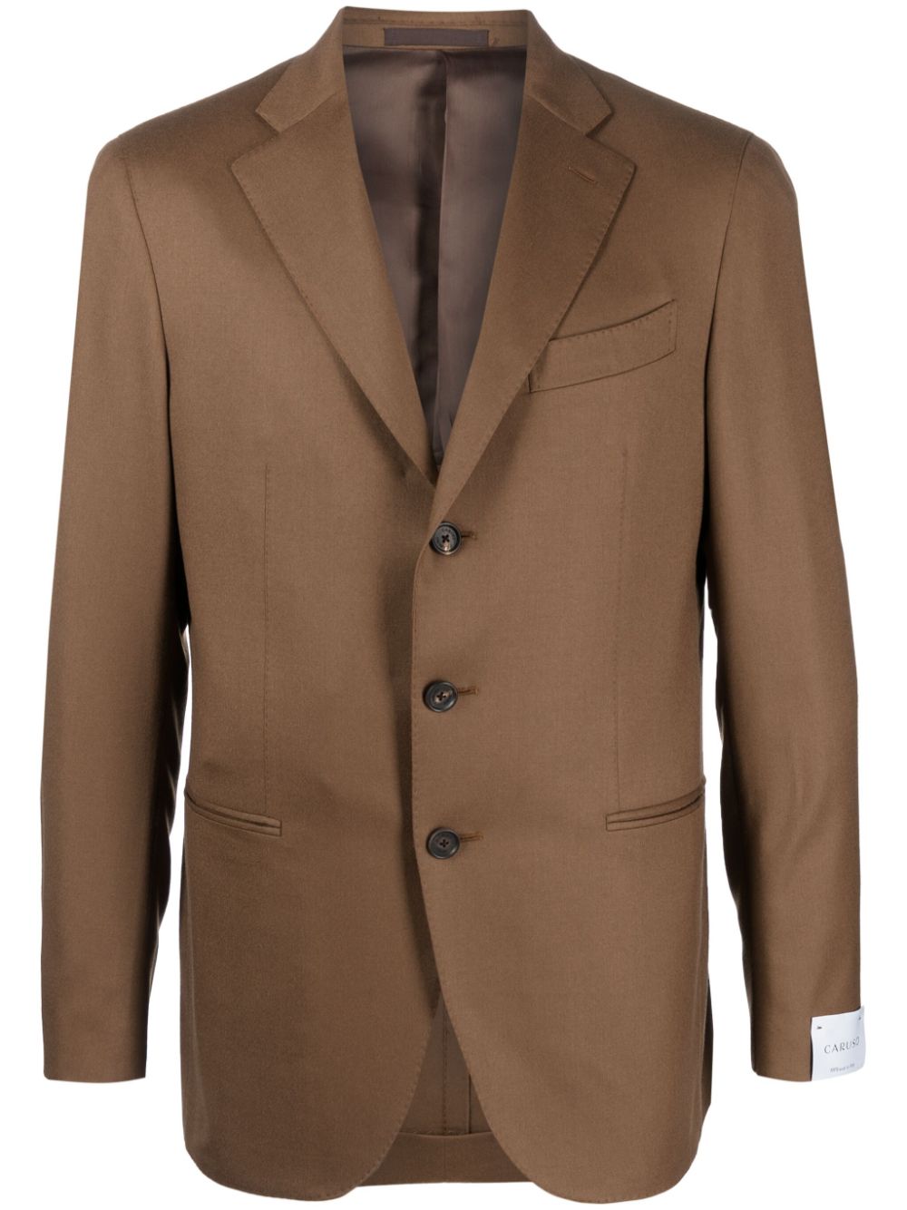 Single-breasted wool blazer - Brown