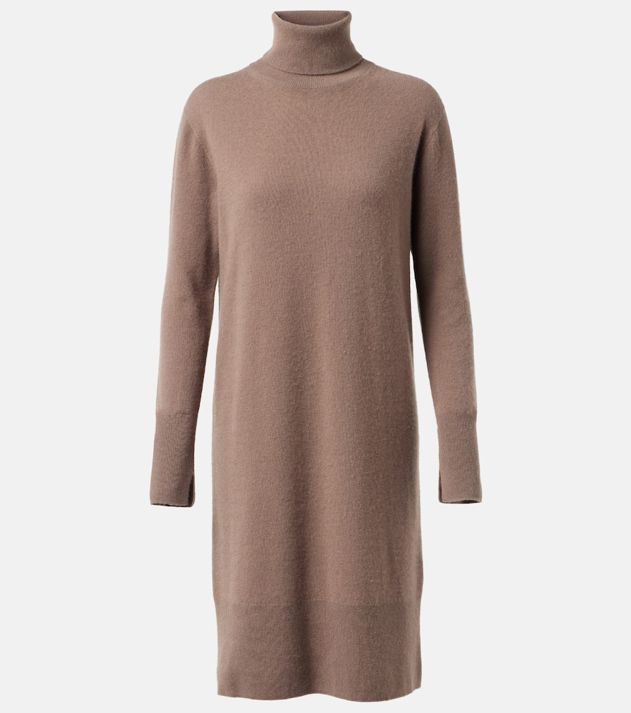 Cashmere turtleneck midi dress