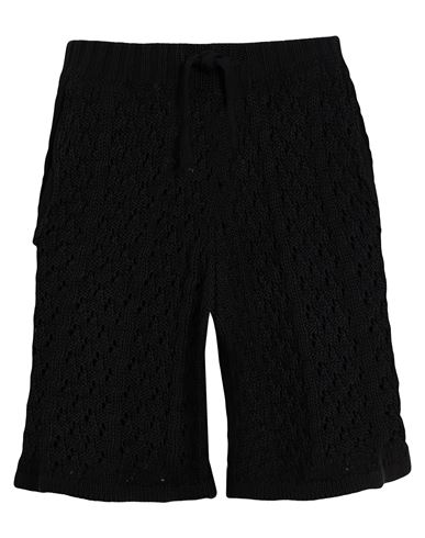 Man Shorts & Bermuda Shorts Black Size 32 Cotton