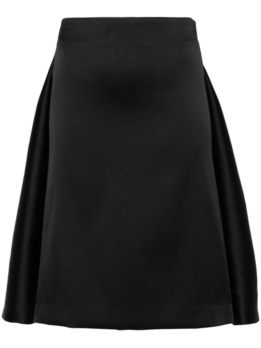 Black layered detail midi skirt