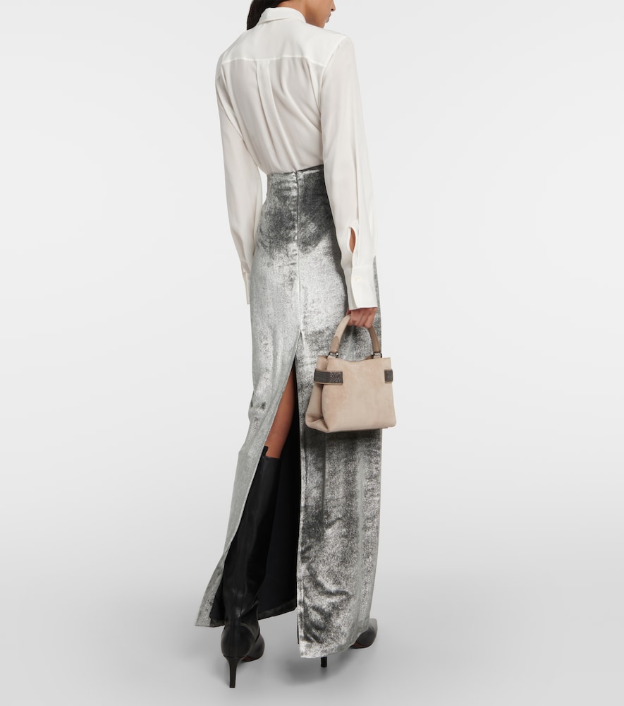 Velvet maxi skirt