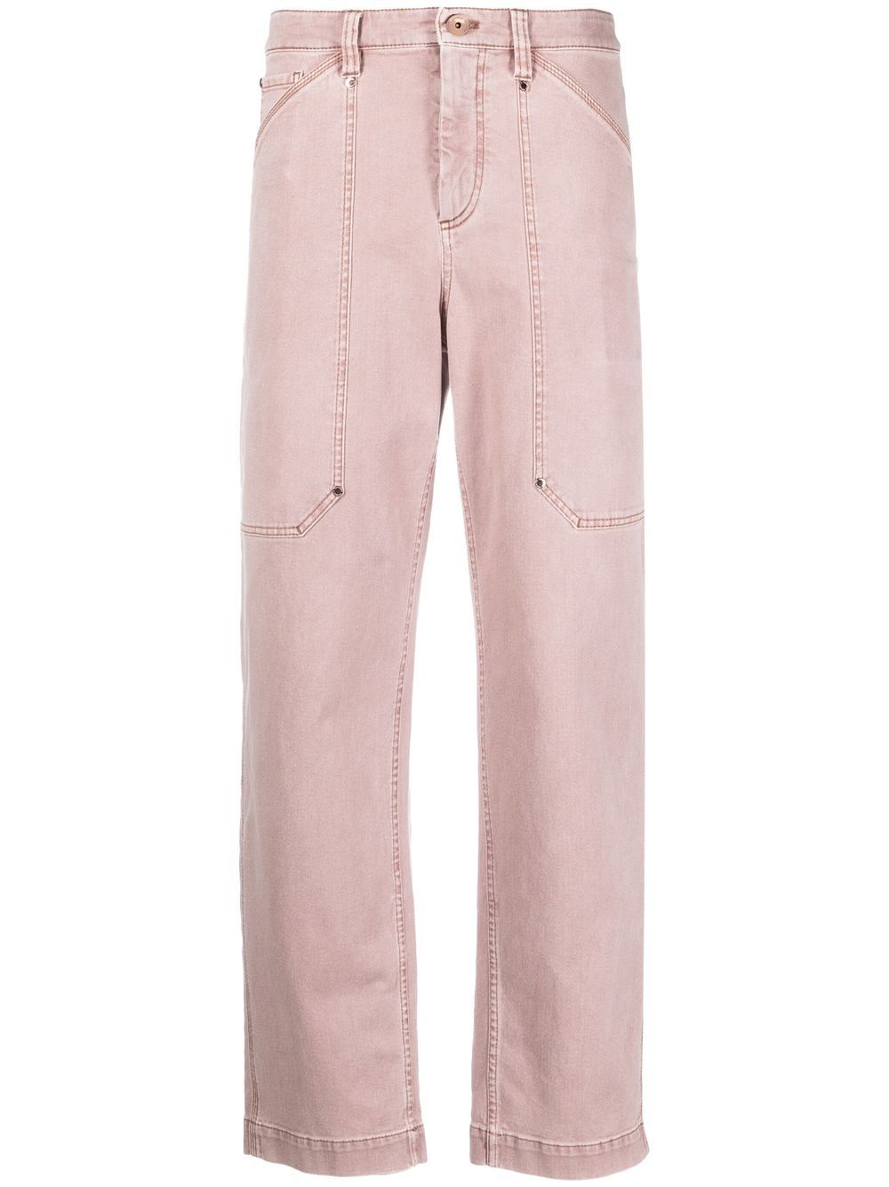 High-waisted straight-leg trousers - Pink