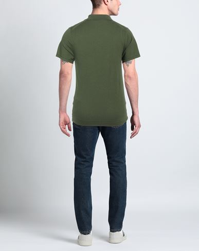 Alpha Studio Man Polo shirt Military green Size 36 Cotton, Polyester