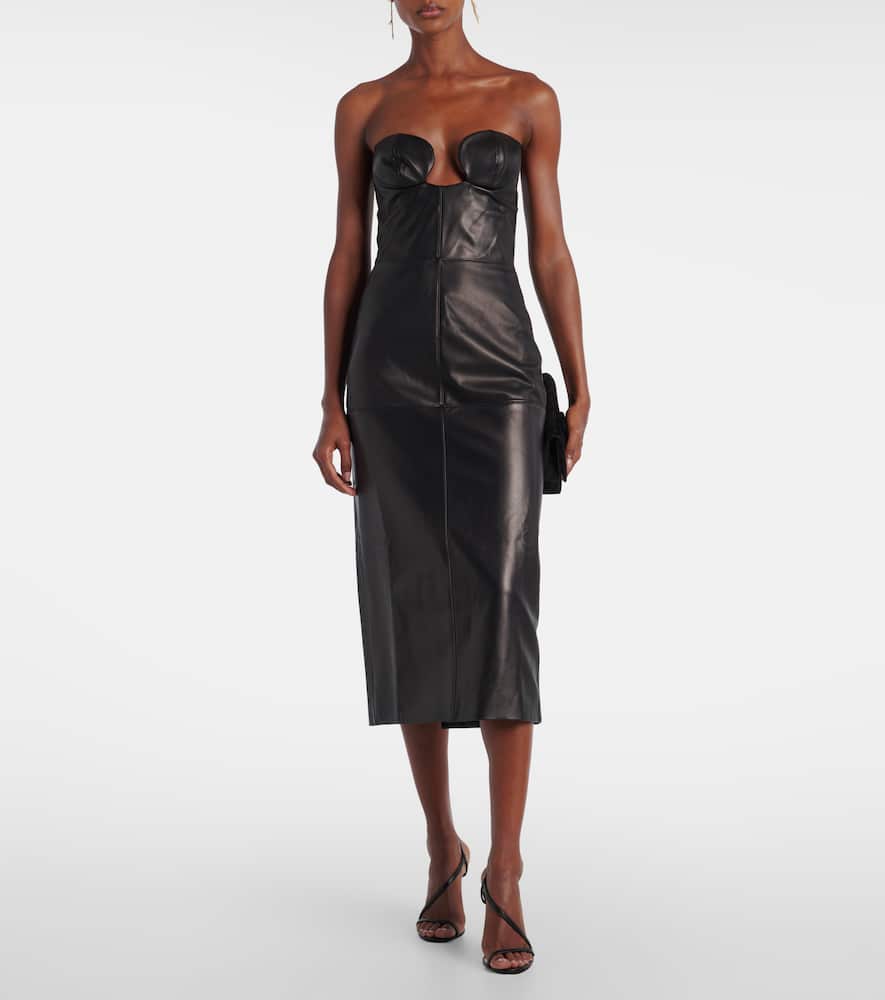 Leather corset dress