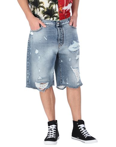 Destroyed Denim Man Denim shorts Blue