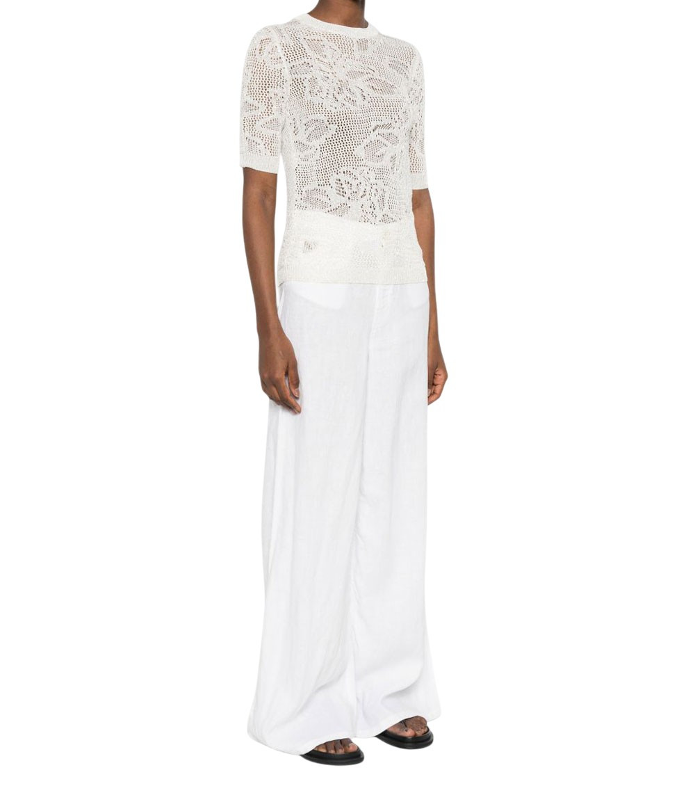 Fabiana Filippi - short sleeve top round neck crochet