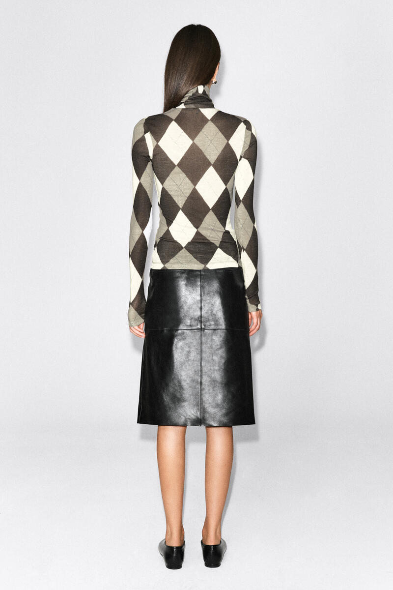 Merino Wool Turtleneck Top