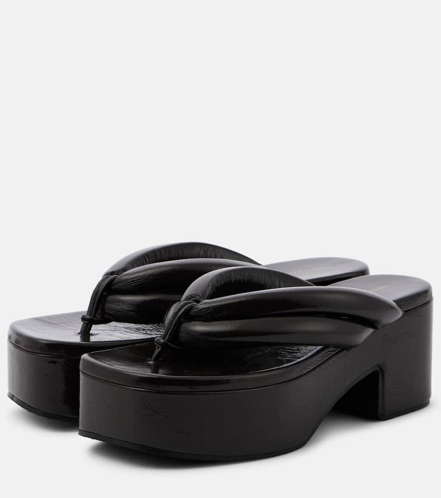 Leather platform sandals
