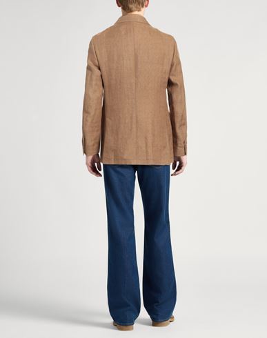Man Blazer Camel Size 40 Linen