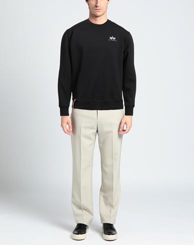 Man Sweatshirt Black Size L Cotton, Polyester
