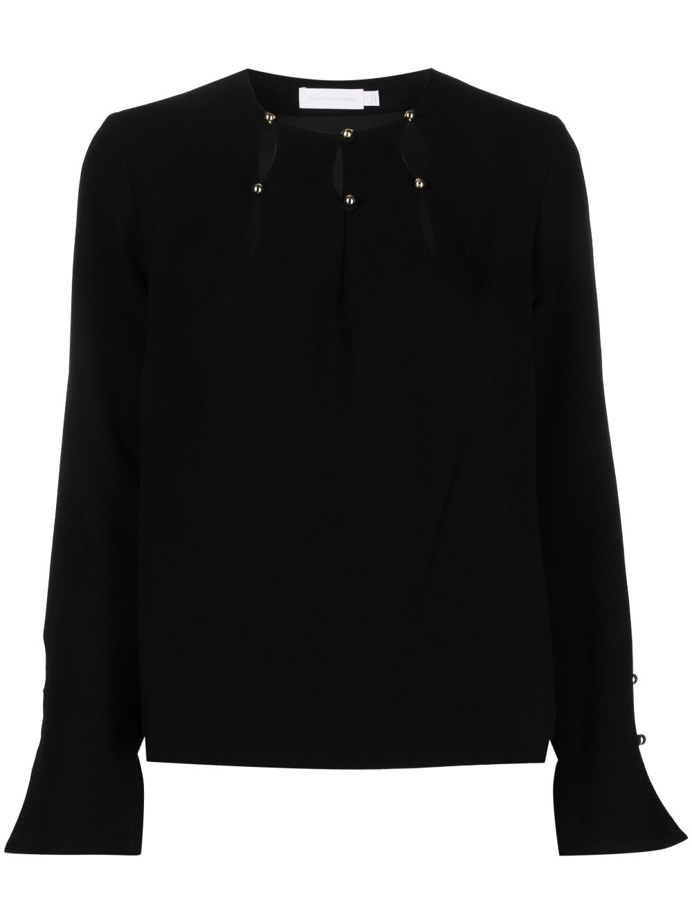 Sharon long-sleeve crepe blouse - Black