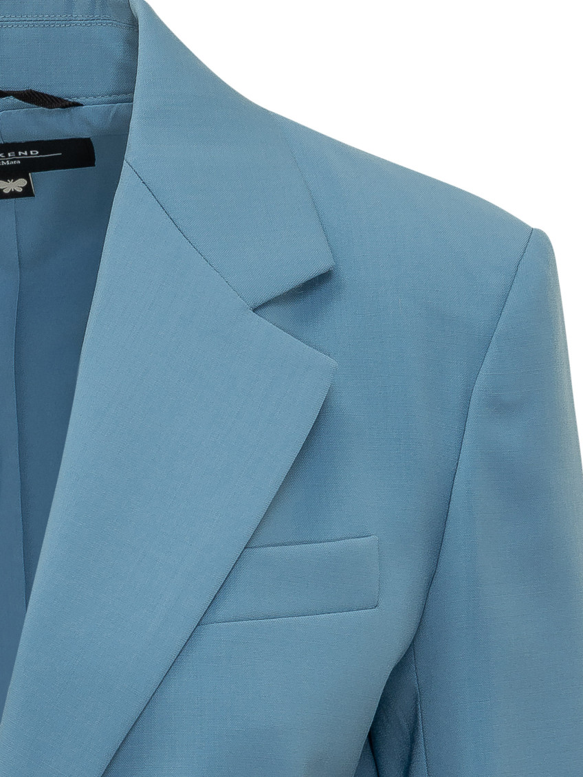 Light-blue Wool Lamine Blazer