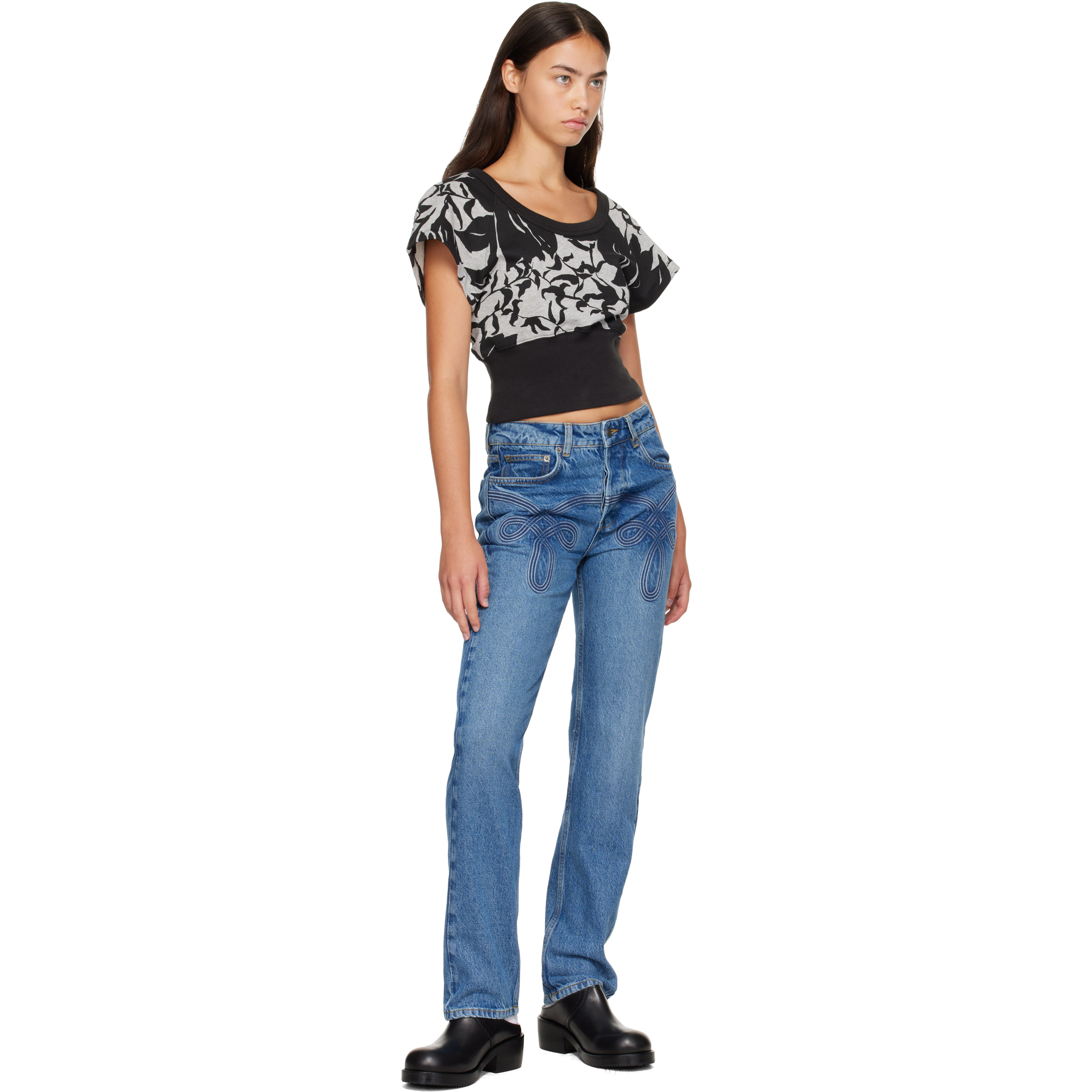 Blue Braided Jeans