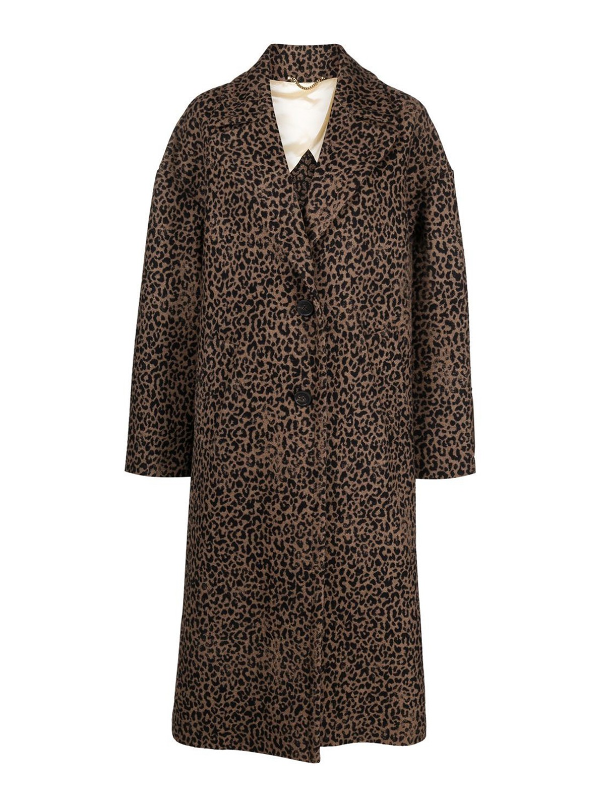 Leopard-print oversized coat