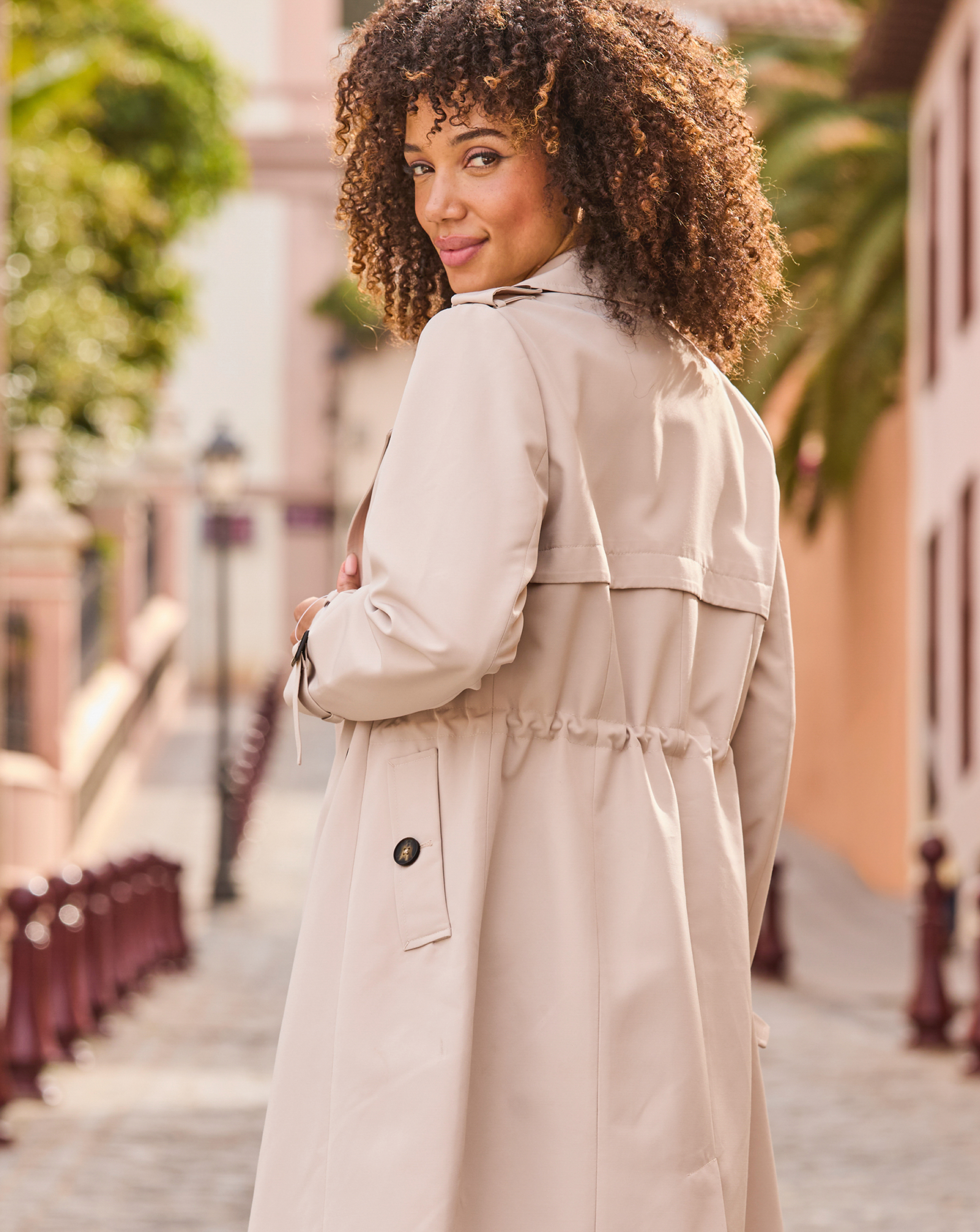 SOSANDAR CINCH DOUBLE BREAST TRENCH COAT