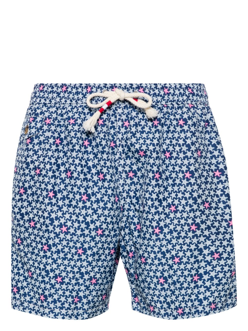 Majolica-print swim shorts - Blue