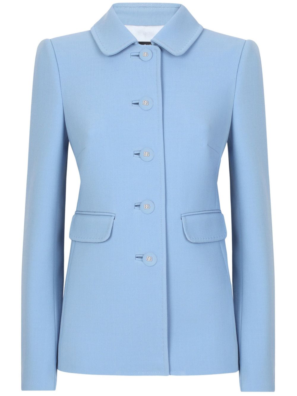 Buttoned flap pocket blazer - BLUE