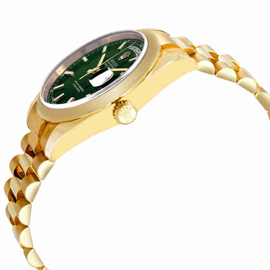 Day-Date Automatic Green Dial Mens 18kt Yellow Gold President Watch 118208GNSP