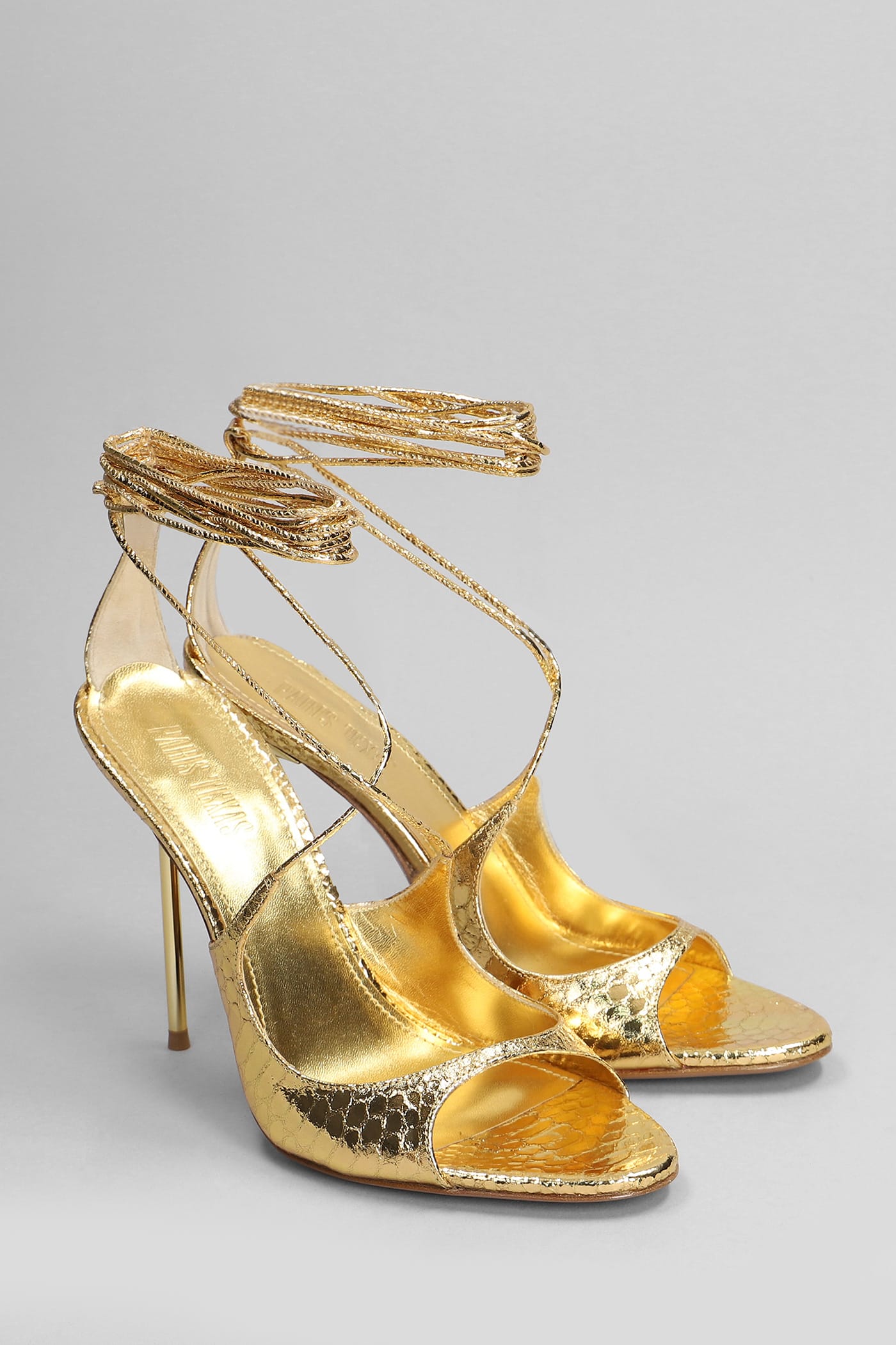 115mm leather sandals - Gold