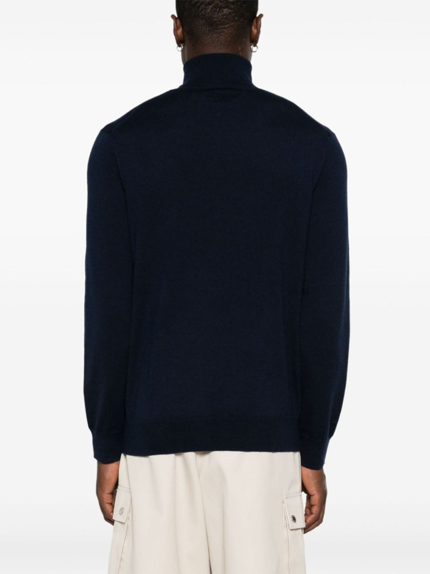 Navy Blue Roll-neck Sweater